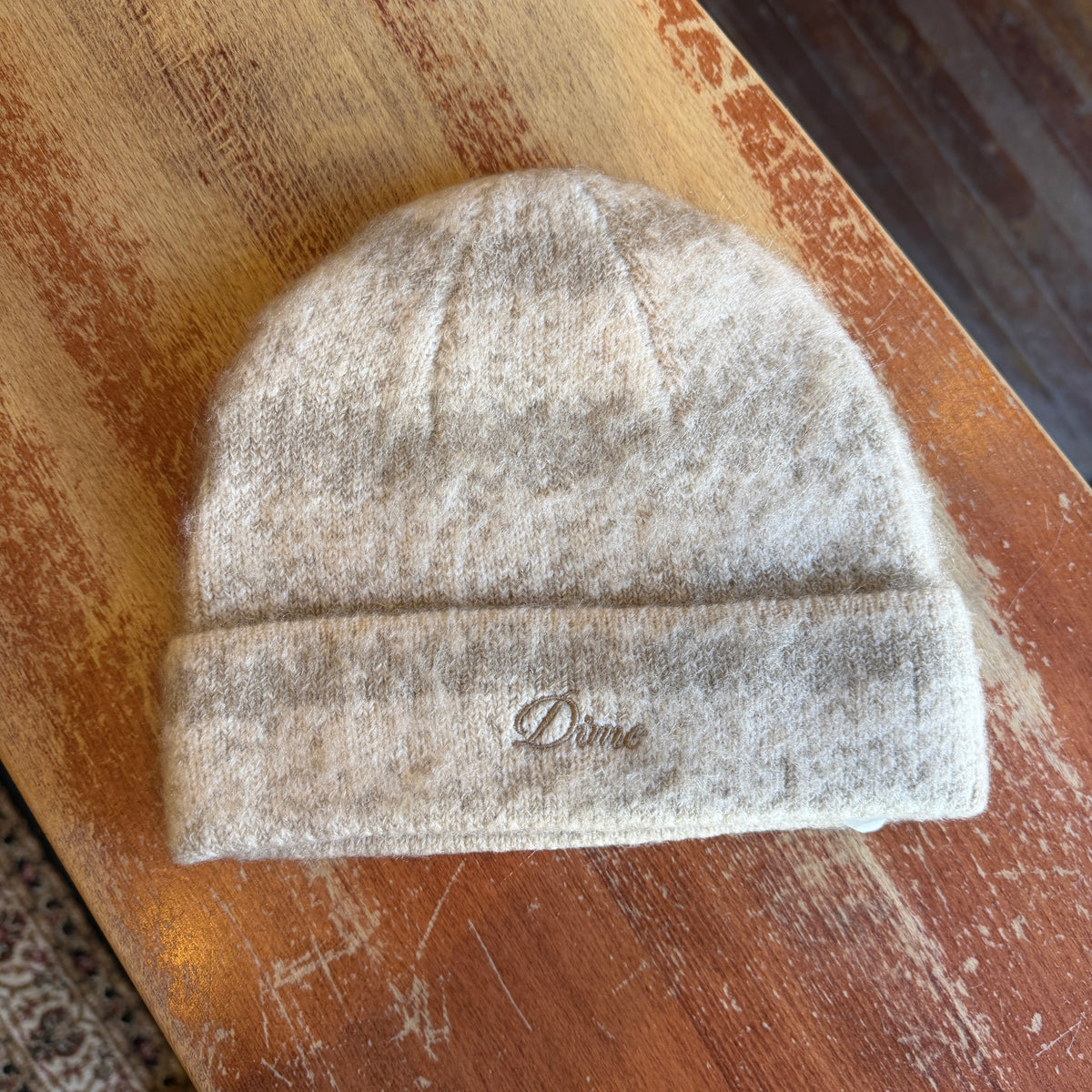 Dime - Mohair Striped Beanie Cream