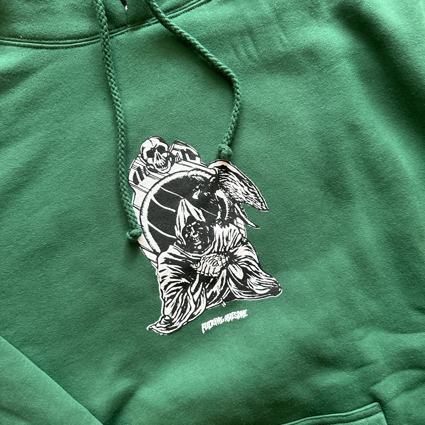 Fucking Awesome - Reaper Mirror Green Hoodie Large