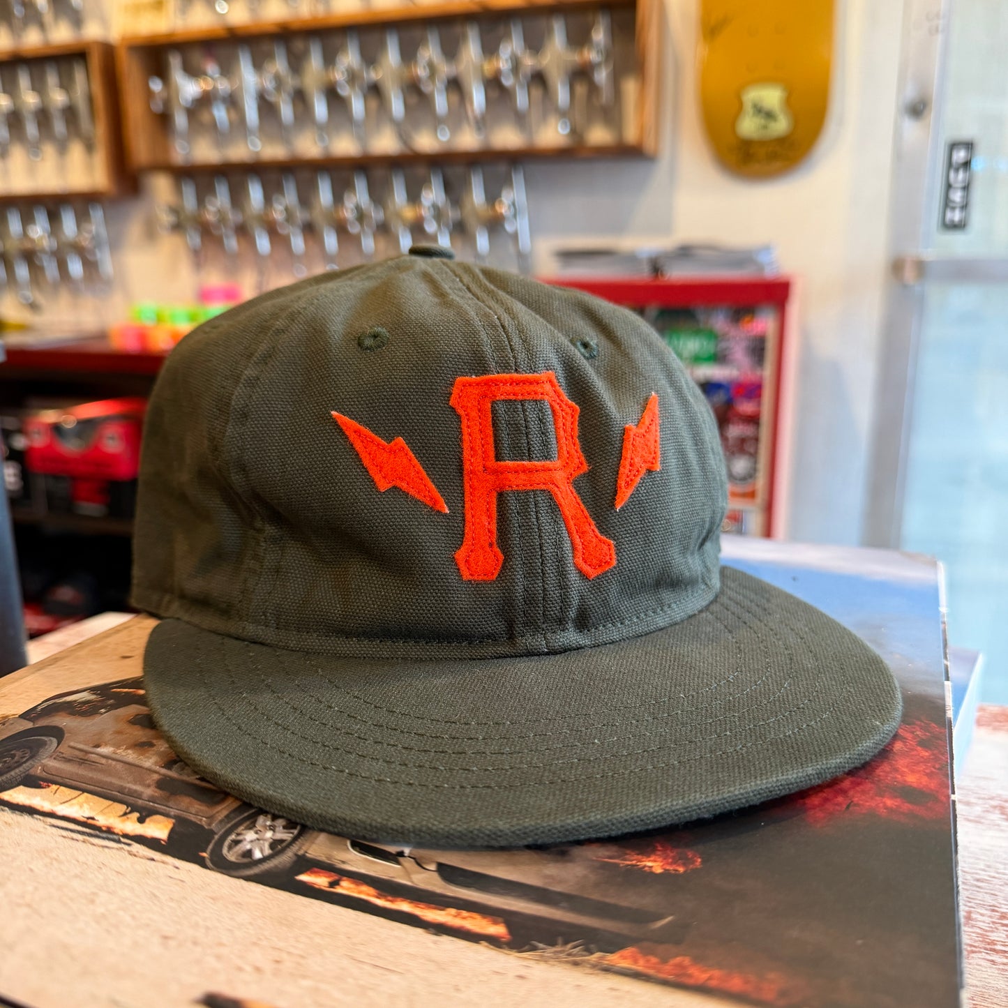 Radio - Baseball Strapback Cap Green/Orange