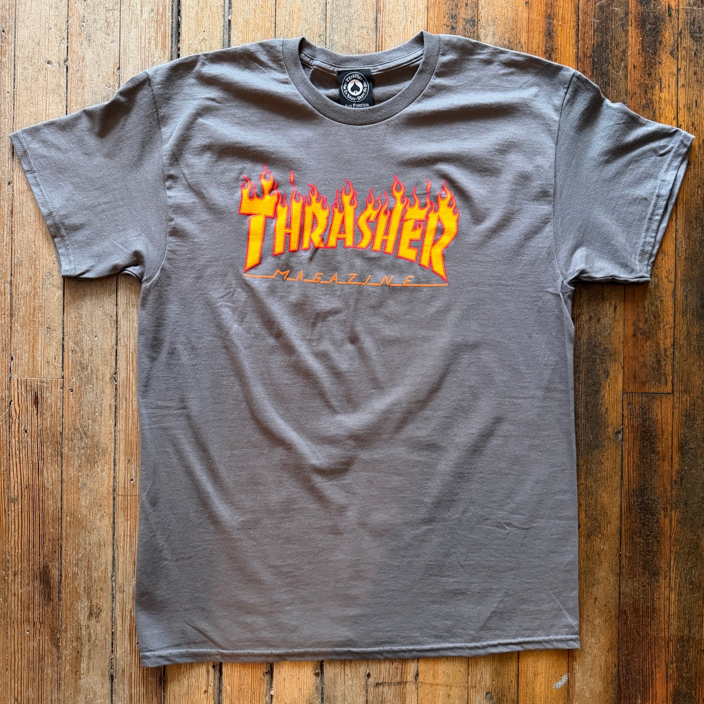 Thrasher - Flame Charcoal Tshirt