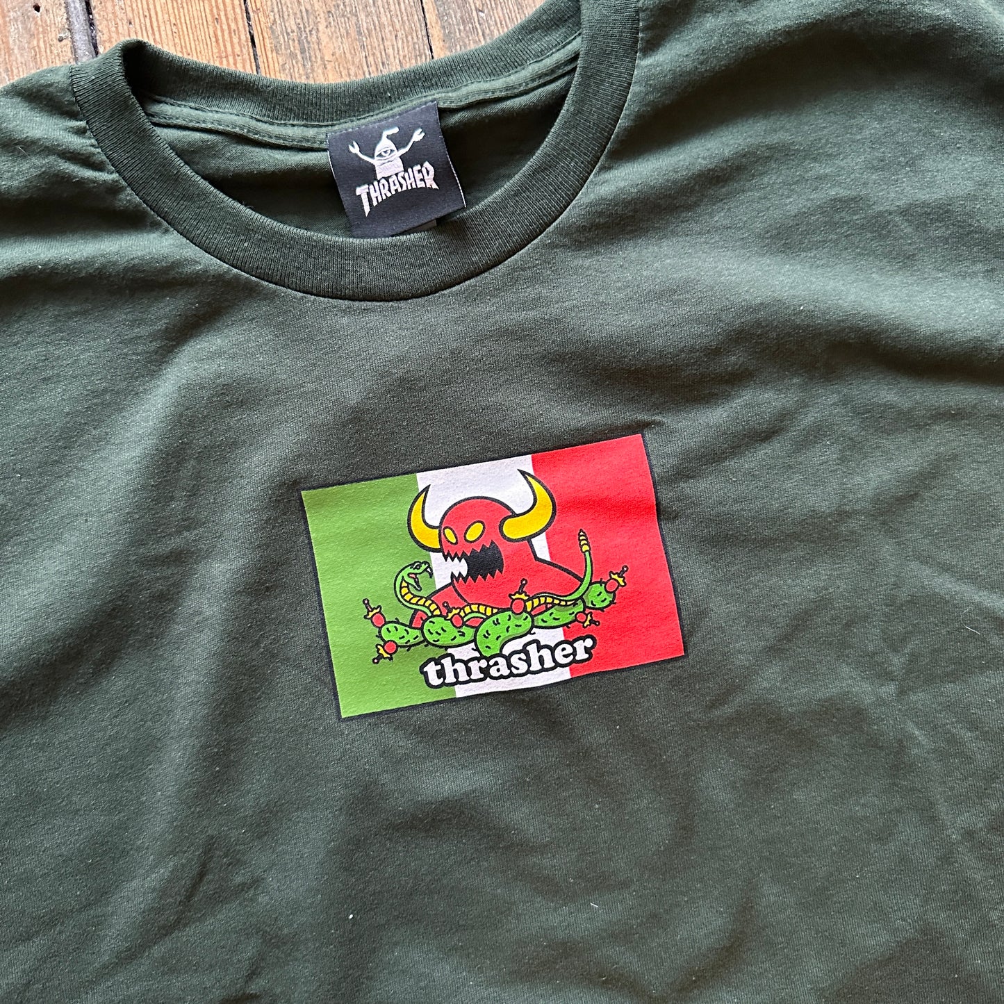 Thrasher x Toy Machine - Hecho Forest Green Tshirt