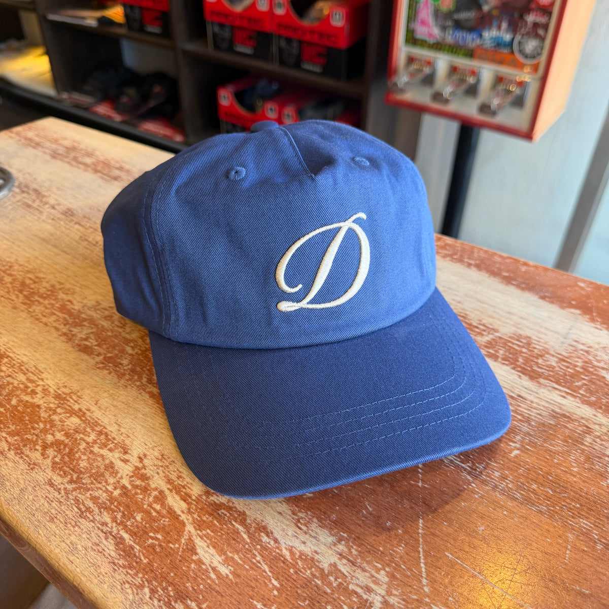 Dime - Cursive D Worker Snapback Cap Marine Blue